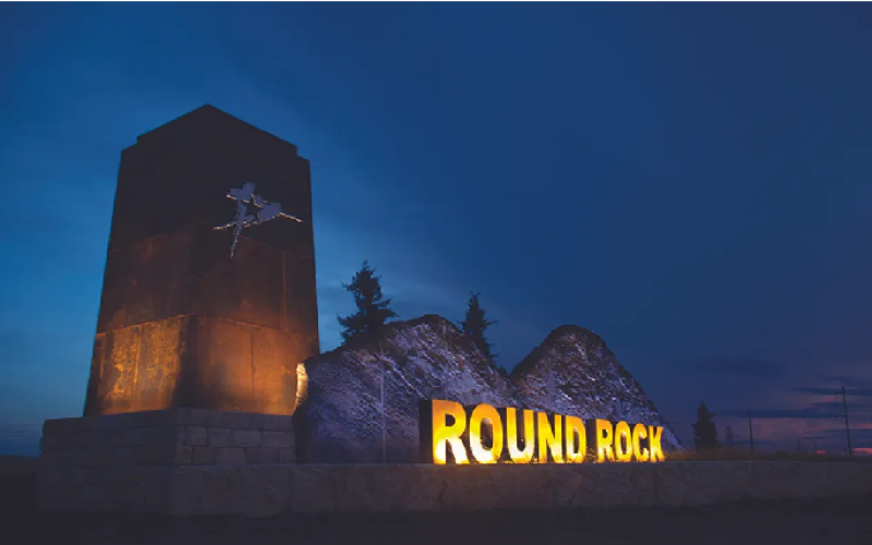 The historic round rock landmark in Brushy Creek, symbolizing our dedicated delivery service in Round Rock, Texas.